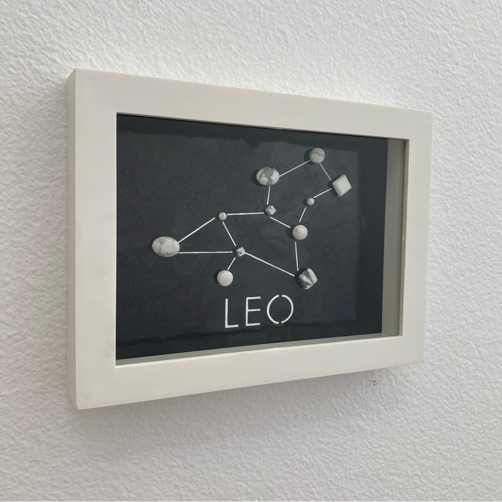 Handmade Horoscope Art LEO Star Constellation Beads Shadow Box 6x8 inches - Picture 9 of 9